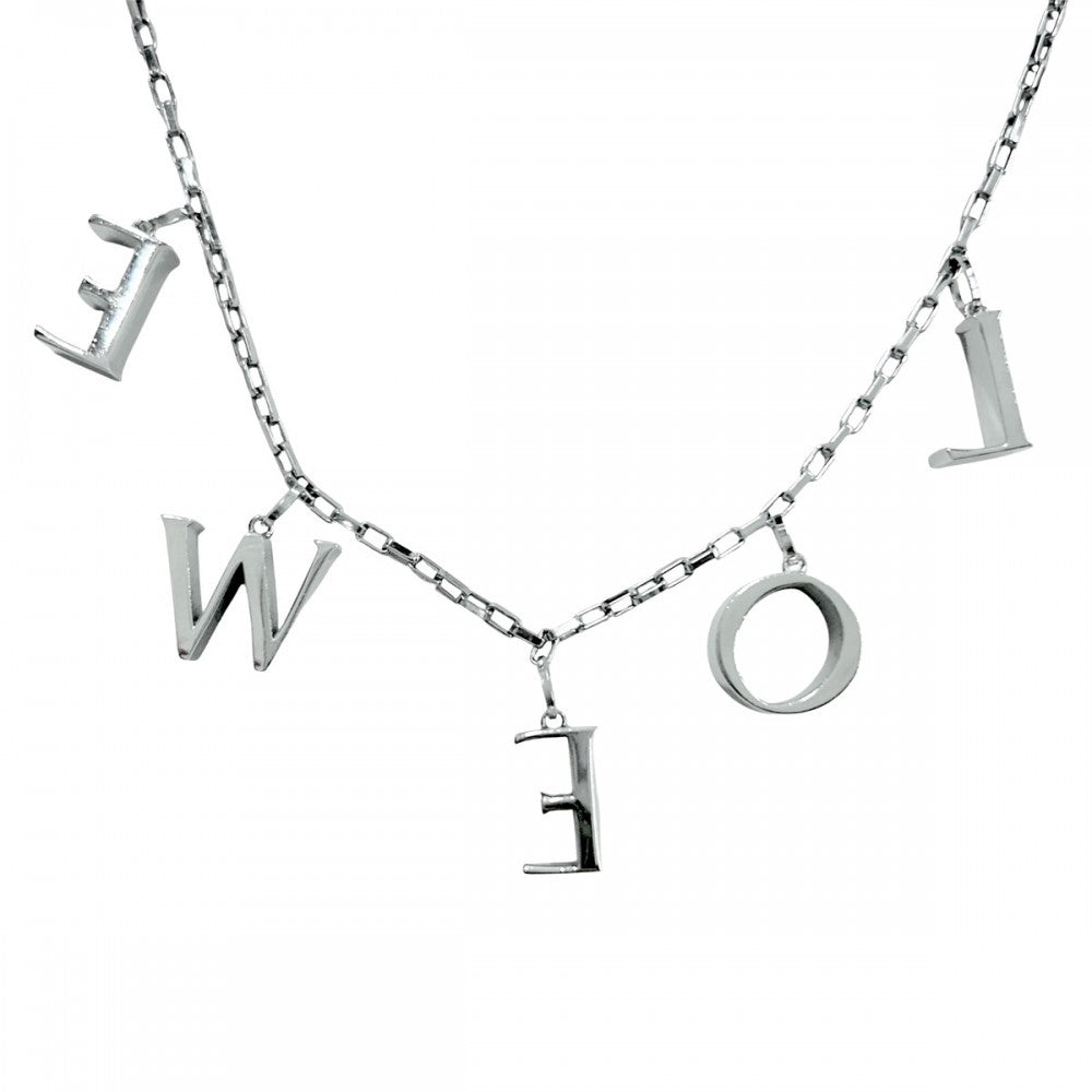 【開店SALE】 LOEWE ロエベ ネックレス ロゴ アクセサリー ペンダント メンズ レディース シルバー925 ユニセックス 約43.9g【中古品】