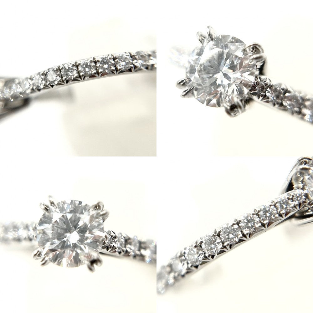 HARRY WINSTON ハリーウィンストン 指輪 ハーフエタニティ ブリリアントラブエンゲージメントリング ジュエリー アクセサリー Pt950プラチナ ダイヤモンド0.52ct 約10号 レディース 約4.3g【中古品】