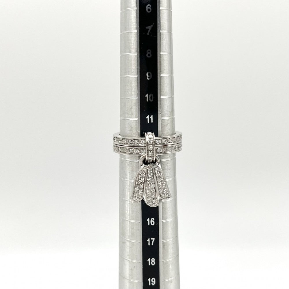 PIAGET ピアジェ 指輪 マジックガーデン ジュエリー アクセサリー 二連 リング Au750 18金WG 51サイズ K18ホワイトゴールド ダイヤモンド 約11号 シルバー レディース 約11.3g【中古品】