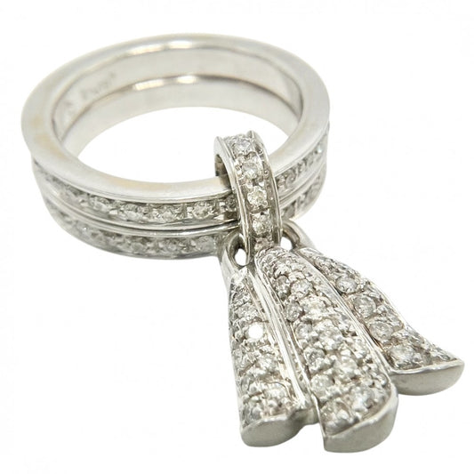 【開店SALE】 PIAGET ピアジェ 指輪 マジックガーデン ジュエリー アクセサリー 二連 リング Au750 18金WG 51サイズ K18ホワイトゴールド ダイヤモンド 約11号 シルバー レディース 約11.3g【中古品】