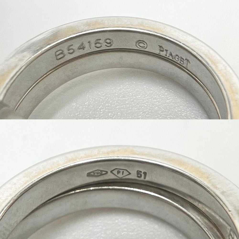 PIAGET ピアジェ 指輪 マジックガーデン ジュエリー アクセサリー 二連 リング Au750 18金WG 51サイズ K18ホワイトゴールド ダイヤモンド 約11号 シルバー レディース 約11.3g【中古品】
