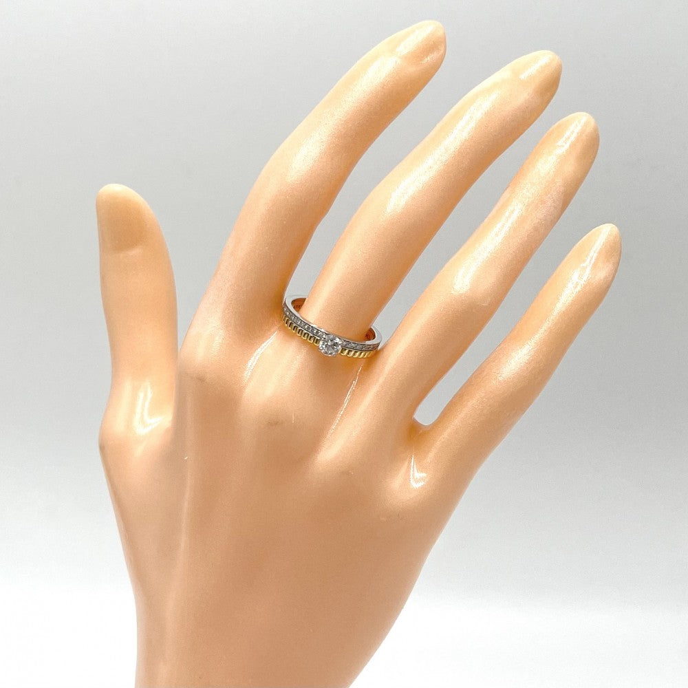 Boucheron ブシュロン 指輪 キャトル ラディアント ソリテール アクセサリー ジュエリー 52 18金YG WG K18イエローゴールド K18ホワイトゴールド ラウンドカットダイヤモンド1石0.22ct 約11.5号 JSL00322 ゴールド シルバー レディース 約3.7g【中古品】