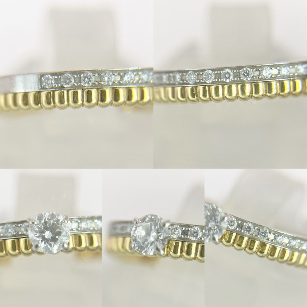 Boucheron ブシュロン 指輪 キャトル ラディアント ソリテール K18イエローゴールド K18ホワイトゴールド ラウンドカットダイヤモンド1石0.22ct 約11.5号 ゴールド シルバー レディース 約3.7g【中古品】