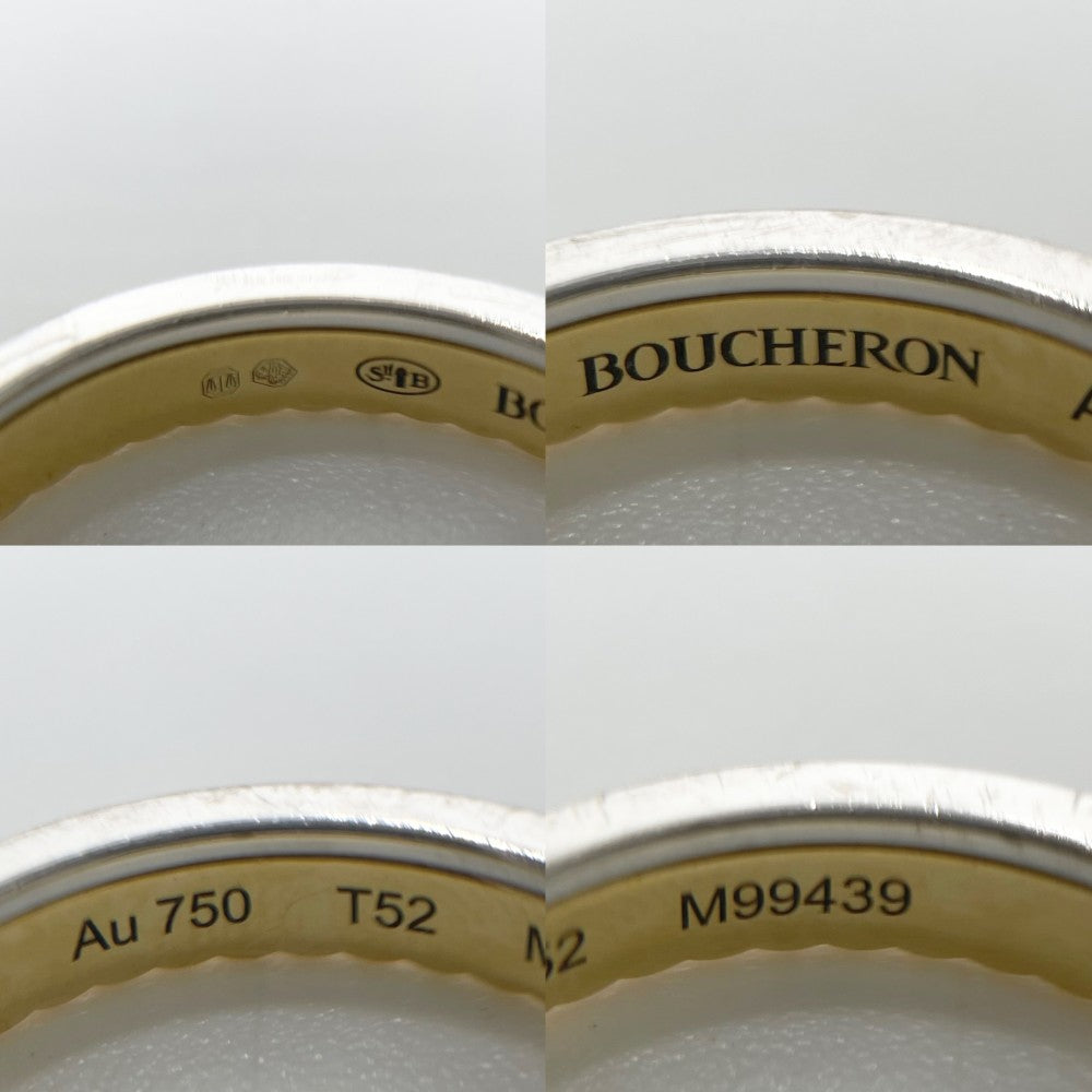Boucheron ブシュロン 指輪 キャトル ラディアント ソリテール アクセサリー ジュエリー 52 18金YG WG K18イエローゴールド K18ホワイトゴールド ラウンドカットダイヤモンド1石0.22ct 約11.5号 JSL00322 ゴールド シルバー レディース 約3.7g【中古品】