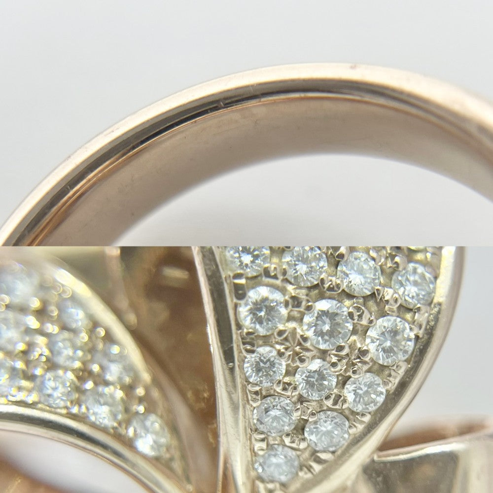TASAKI タサキ 指輪 ulala パヴェ リボン リング リング 18金PG 750 サクラゴールド ウララ K18ピンクゴールド ダイヤモンド0.65ct 約12号 レディース 約14.5g【中古品】