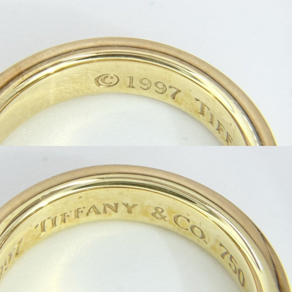 TIFFANY&Co. ティファニー 指輪 スタッキングリング ジュエリー アクセサリー Au750 18金YG K18イエローゴールド ルビー 約10号 ゴールド レディース 約5.5g【中古品】