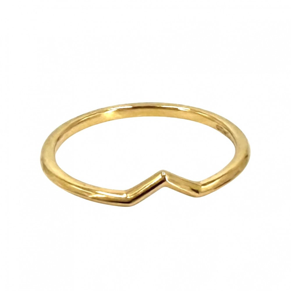 【開店SALE】 TIFFANY&Co. ティファニー 指輪 Vバンドリング ジュエリー アクセサリー Au750 18金YG K18イエローゴールド 約15号 レディース 約1.9g【中古品】