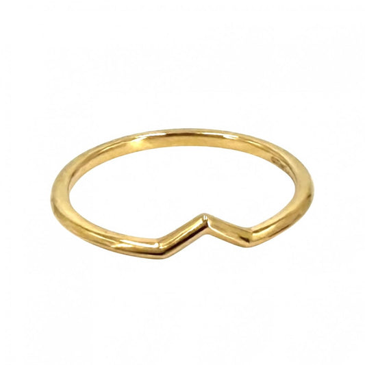 【開店SALE】 TIFFANY&Co. ティファニー 指輪 Vバンドリング ジュエリー アクセサリー Au750 18金YG K18イエローゴールド 約15号 レディース 約1.9g【中古品】