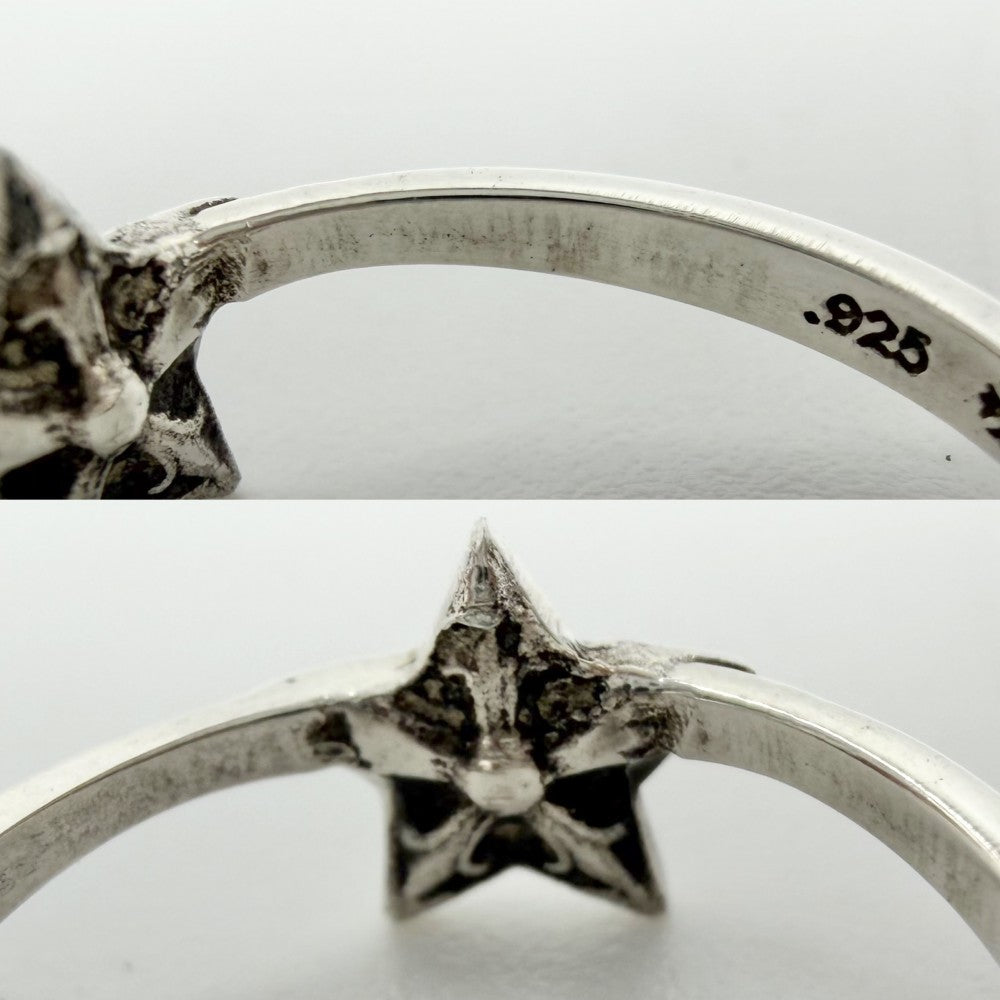 CHROME HEARTS クロムハーツ 指輪 スター バブルガムスター リング ジュエリー アクセサリー BUBBLMG STAR 星 シルバー925 約9号 メンズ 約1.3g【中古品】