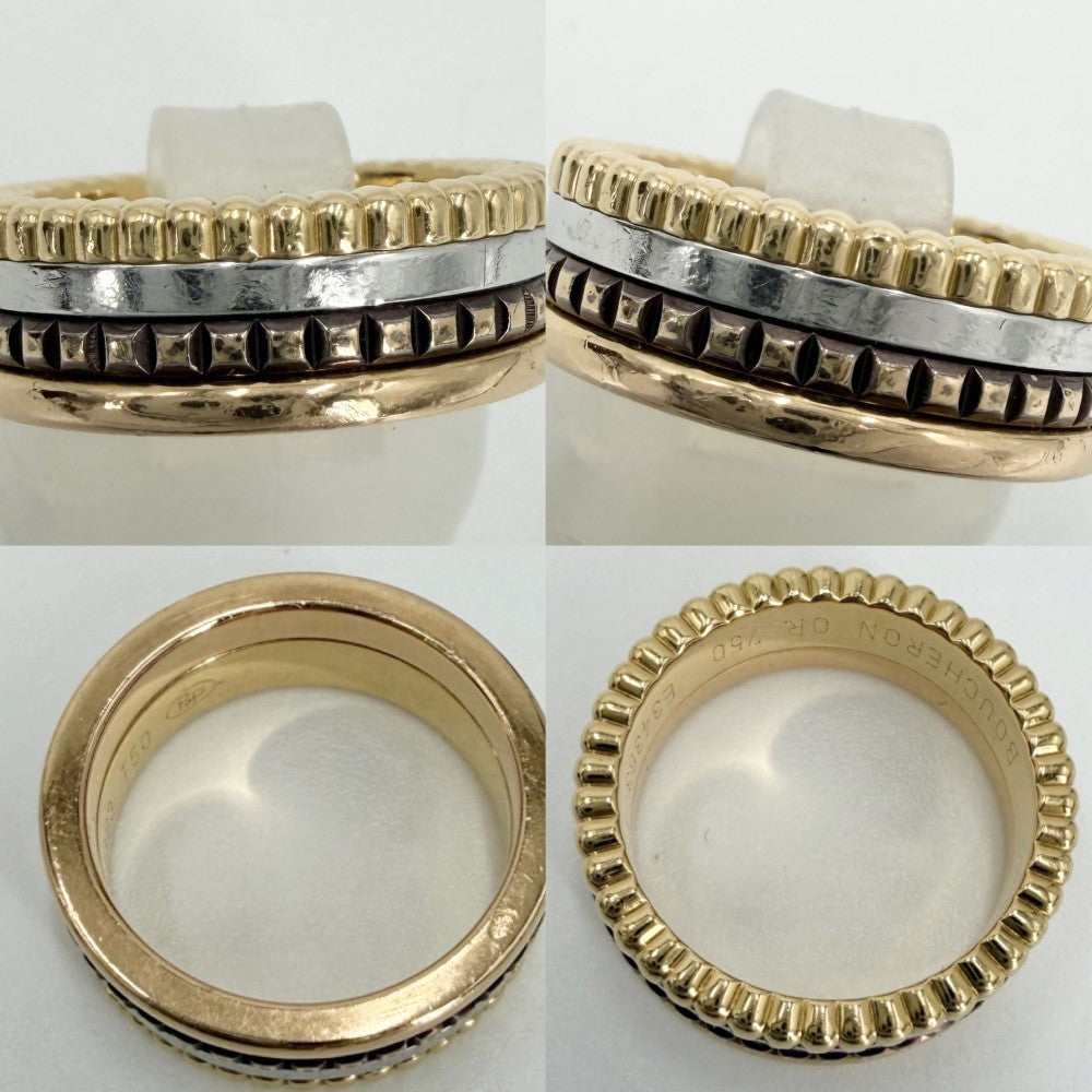Boucheron ブシュロン 指輪 キャトルクラシックリングスモール ジュエリー アクセサリー 18金 50サイズ K18イエローゴールド K18ピンクゴールド K18ホワイトゴールド 約10号 レディース 約9.9g【中古品】