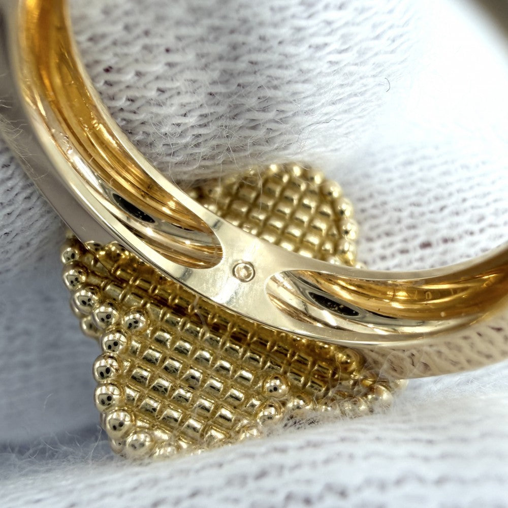 Van Cleef & Arpels ヴァンクリーフ＆アーペル 指輪 アクセサリー ヴィンテージアルハンブラ 18金YG Au750 ジュエリー K18イエローゴールド マザーオブパール 約6号 レディース 約6.8g【中古品】