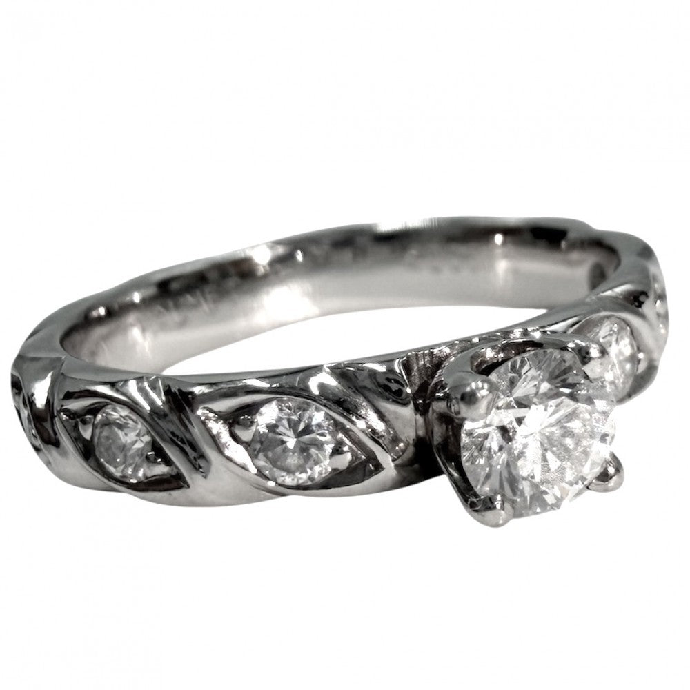 Chaumet ショーメ 指輪 トルサード リング ジュエリー アクセサリー Pt950プラチナ ダイヤモンド 約9.5号 レディース 約4.9g【中古品】