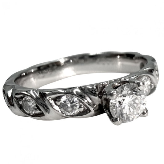 Chaumet ショーメ 指輪 トルサード リング ジュエリー アクセサリー Pt950プラチナ ダイヤモンド 約9.5号 レディース 約4.9g【中古品】