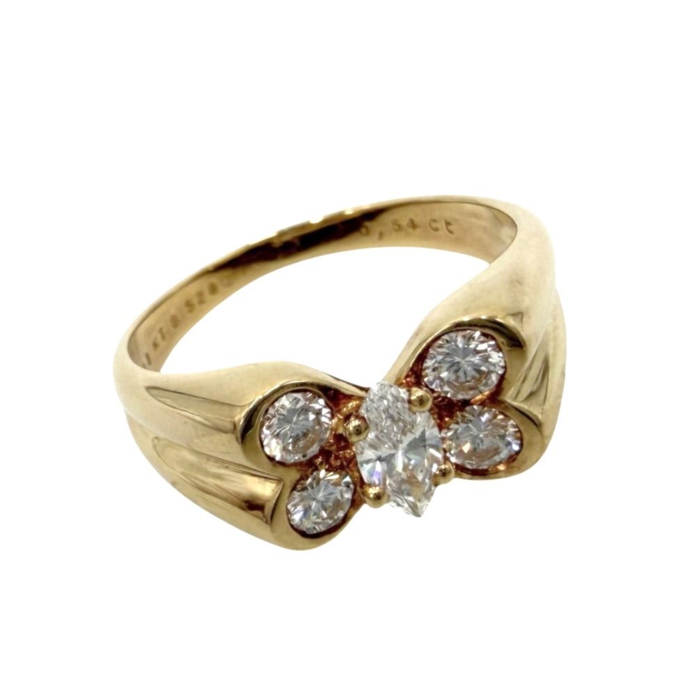 Van Cleef & Arpels ヴァンクリーフ＆アーペル 指輪 セリアリング アクセサリー ジュエリー ヴィンテージ Au750 18金YG K18イエローゴールド ダイヤモンド0.54ct 約11号 ゴールド レディース 約4.0g【中古品】
