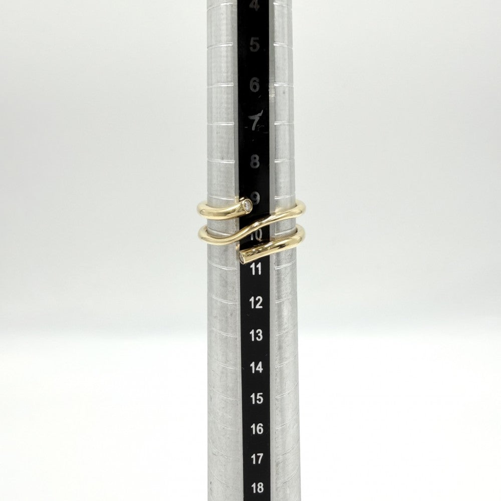 Georg Jensen ジョージジェンセン 指輪 マジック リング MAGIC ジュエリー アクセサリー 18金YG Au750 50サイズ K18イエローゴールド ダイヤモンド 約10号 レディース 約5.0g【中古品】