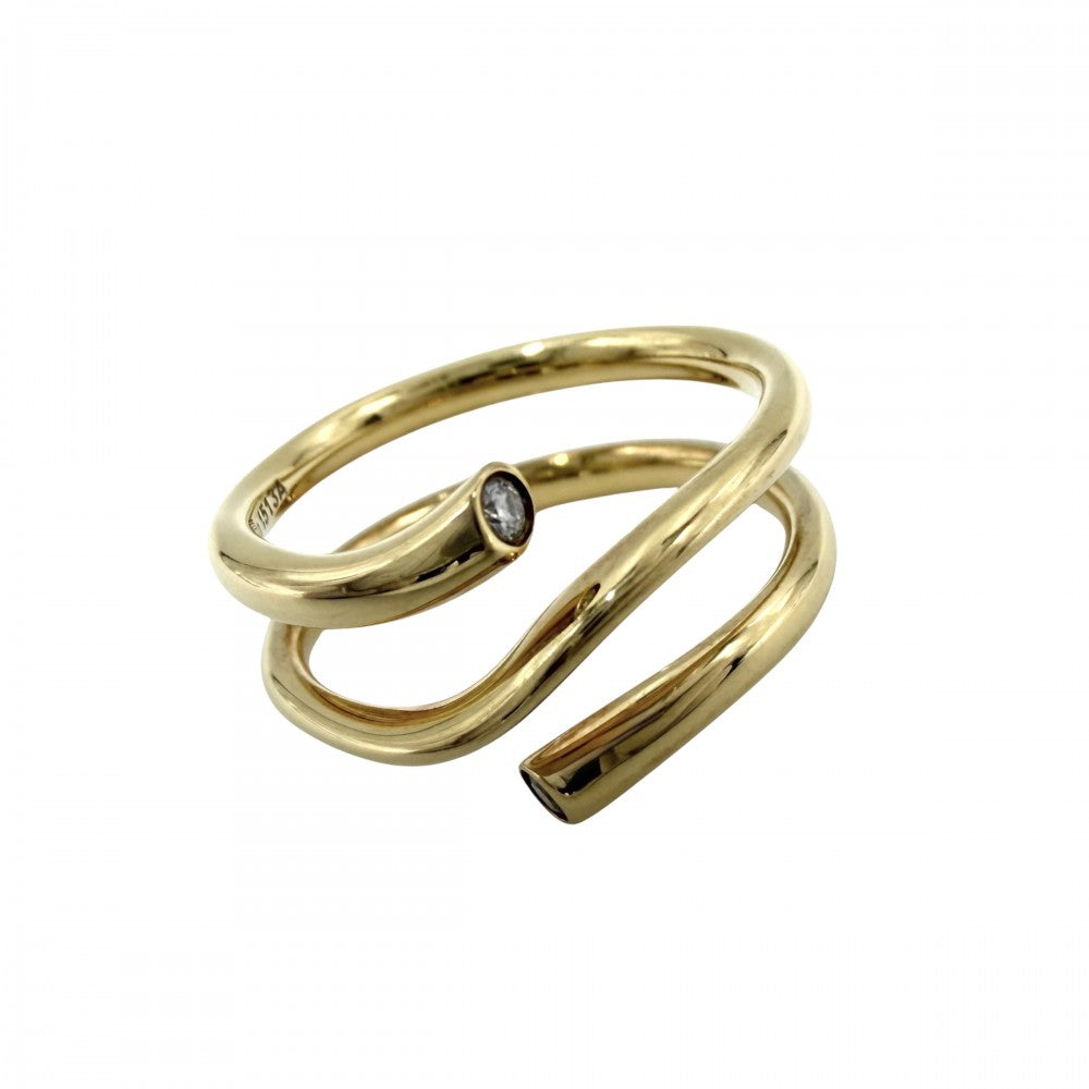 Georg Jensen ジョージジェンセン 指輪 マジック リング MAGIC ジュエリー アクセサリー 18金YG Au750 50サイズ K18イエローゴールド ダイヤモンド 約10号 レディース 約5.0g【中古品】
