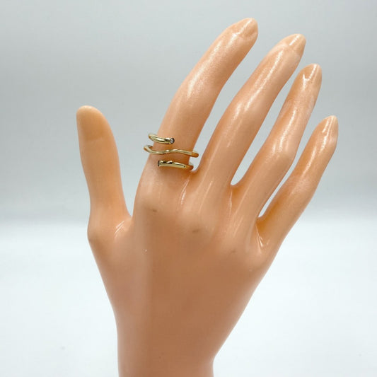 Georg Jensen ジョージジェンセン 指輪 マジック リング MAGIC ジュエリー アクセサリー 18金YG Au750 50サイズ K18イエローゴールド ダイヤモンド 約10号 レディース 約5.0g【中古品】