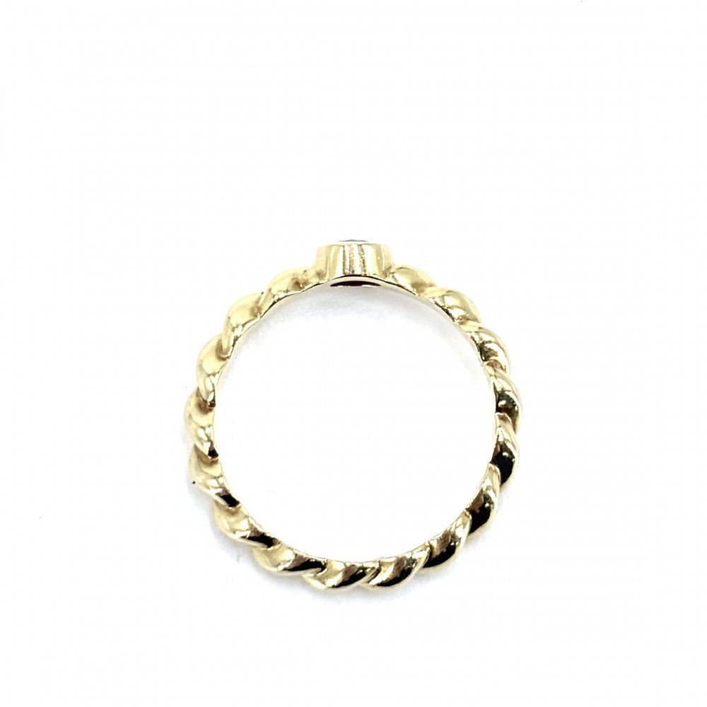 TIFFANY&Co. ティファニー 指輪 ツイスト リング ジュエリー アクセサリー Au750 18金YG K18イエローゴールド ダイヤモンド 約10号 レディース 約3.0g【中古品】