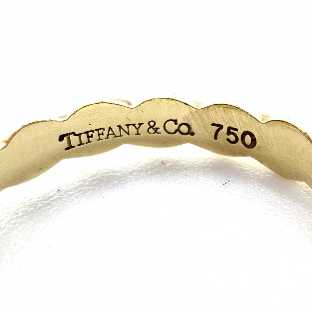TIFFANY&Co. ティファニー 指輪 ツイスト リング ジュエリー アクセサリー Au750 18金YG K18イエローゴールド ダイヤモンド 約10号 レディース 約3.0g【中古品】