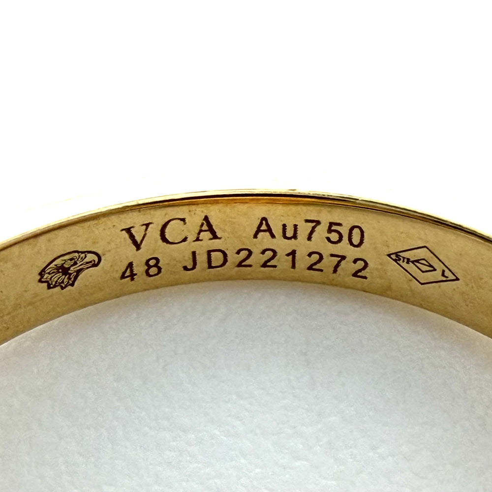 Van Cleef & Arpels ヴァンクリーフ＆アーペル 指輪 ヴィンテージアルハンブラ リング 48 ジュエリー アクセサリー K18イエローゴールド オニキス 約8号 VCARA41049 ブラック 黒 レディース 約6.9g【中古品】
