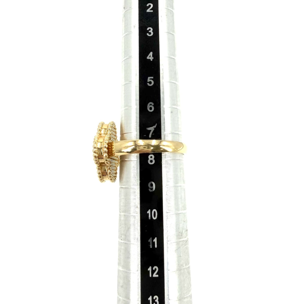 Van Cleef & Arpels ヴァンクリーフ＆アーペル 指輪 ヴィンテージアルハンブラ リング 48 ジュエリー アクセサリー K18イエローゴールド オニキス 約8号 VCARA41049 ブラック 黒 レディース 約6.9g【中古品】