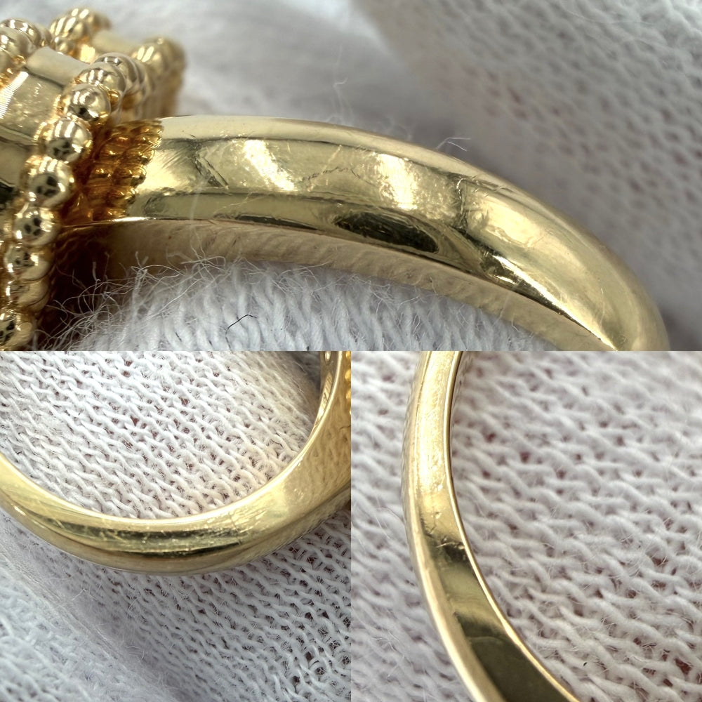 Van Cleef & Arpels ヴァンクリーフ＆アーペル 指輪 ヴィンテージアルハンブラ リング 48 ジュエリー アクセサリー K18イエローゴールド オニキス 約8号 VCARA41049 ブラック 黒 レディース 約6.9g【中古品】