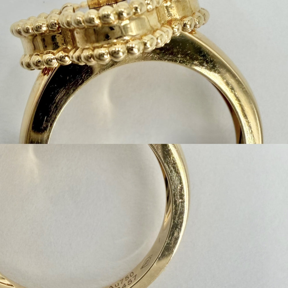 Van Cleef & Arpels ヴァンクリーフ＆アーペル 指輪 ヴィンテージアルハンブラ ジュエリー アクセサリー 48 K18イエローゴールド カーネリアン 約8号 VCARD40848 レッド 赤 レディース 約6.8g【中古品】