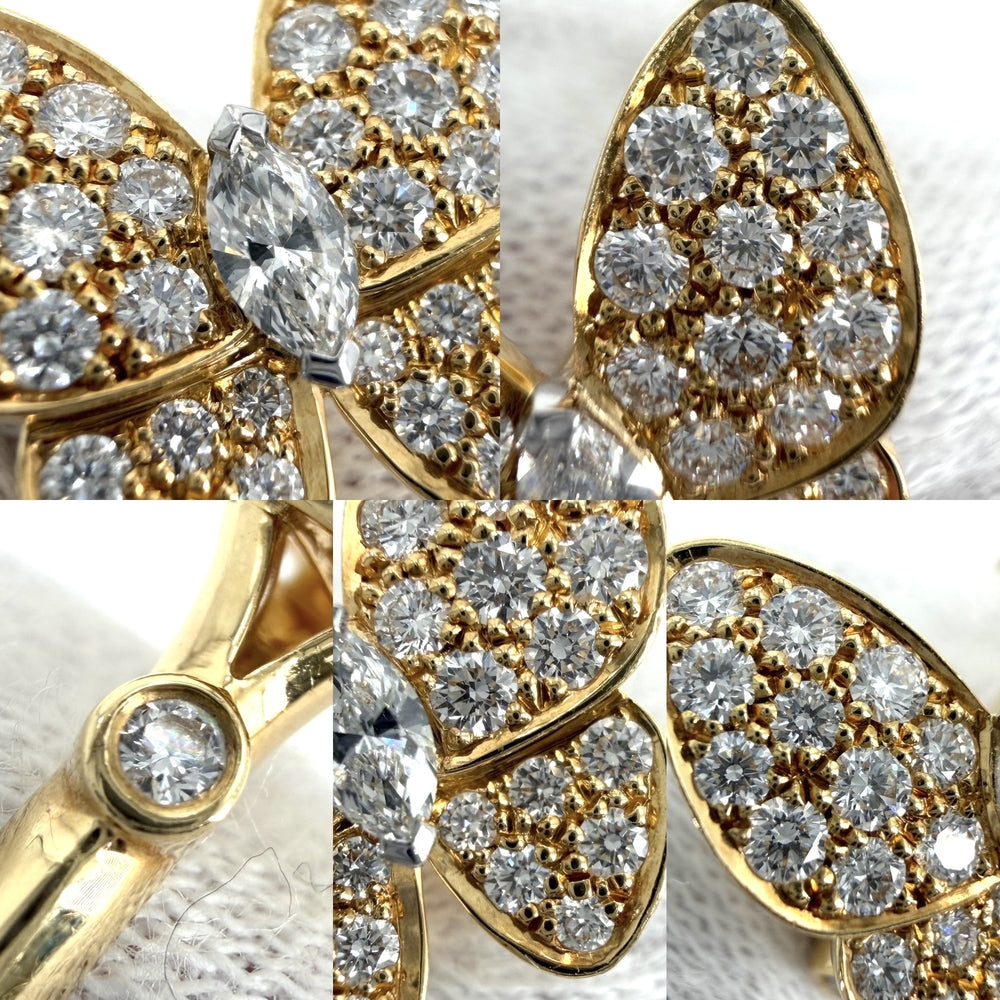Van Cleef & Arpels ヴァンクリーフ＆アーペル 指輪 ドゥ パピヨン リング アクセサリー ジュエリー K18イエローゴールド K18ホワイトゴールド ダイヤモンド 約15.5号 ゴールド レディース 約6.6g【中古品】