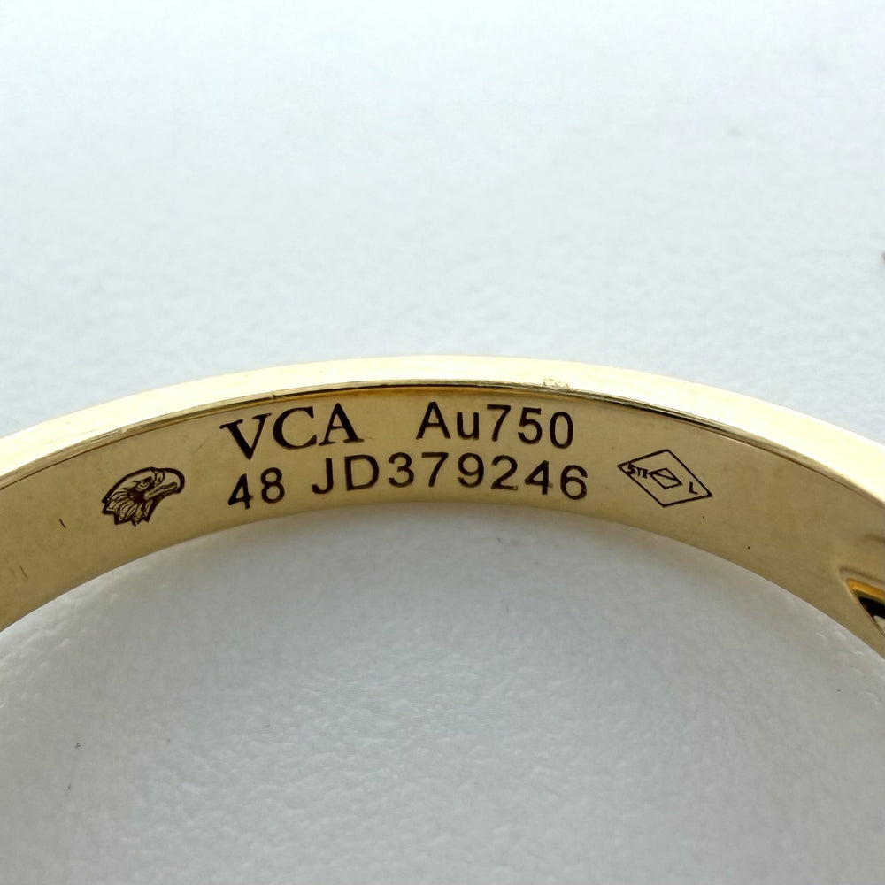 Van Cleef & Arpels ヴァンクリーフ＆アーペル 指輪 ヴィンテージアルハンブラ ジュエリー アクセサリー 46 K18イエローゴールド マザーオブパール 約8号 VCARA41148 レディース 約6.7g【中古品】