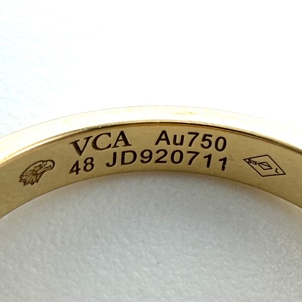 Van Cleef & Arpels ヴァンクリーフ＆アーペル 指輪 ヴィンテージアルハンブラ リング 48 K18イエローゴールド タイガーアイ 約8号 VCARD40948 ブラウン 茶 レディース 約6.7g【中古品】