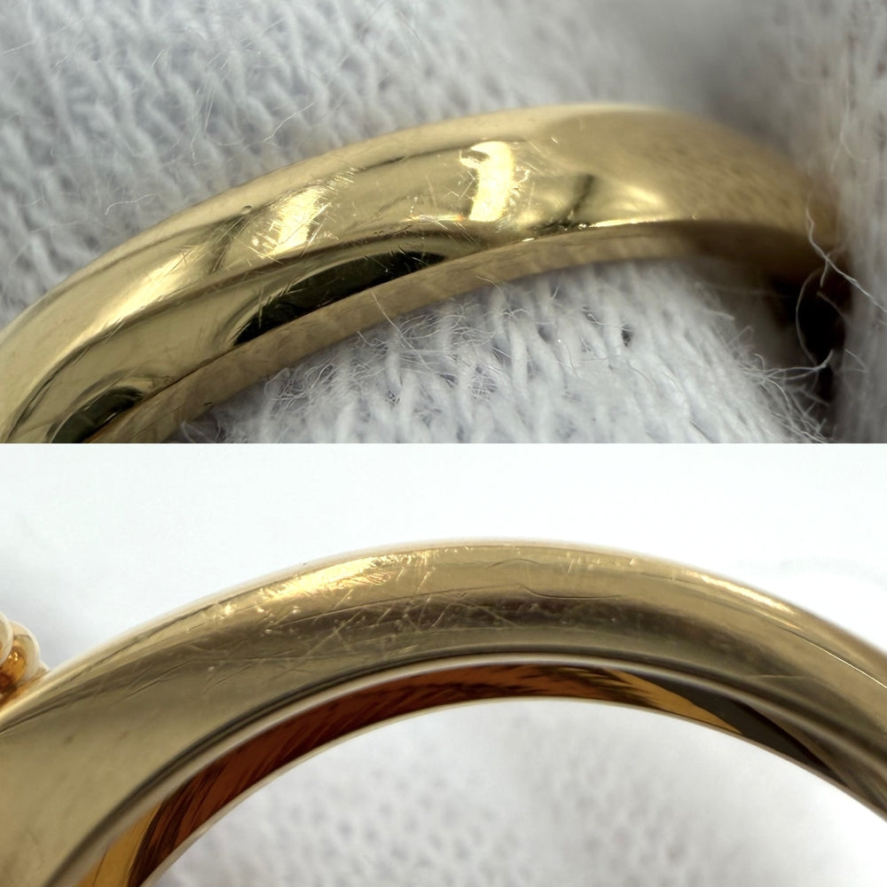 Van Cleef & Arpels ヴァンクリーフ＆アーペル 指輪 ヴィンテージアルハンブラ リング 48 K18イエローゴールド タイガーアイ 約8号 VCARD40948 ブラウン 茶 レディース 約6.7g【中古品】