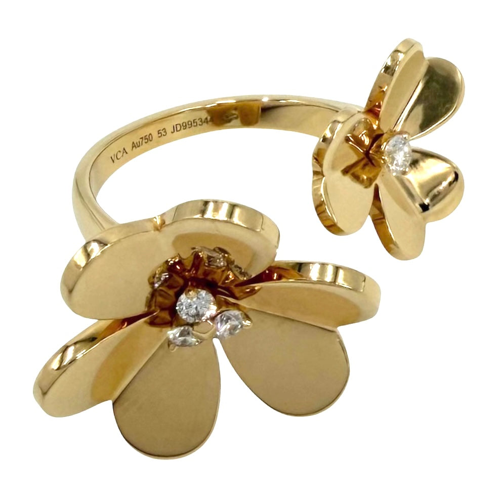 Van Cleef & Arpels ヴァンクリーフ＆アーペル 指輪 フリヴォル アントレ レ ドア リング ジュエリー アクセサリー 53 K18イエローゴールド ダイヤモンド 約14.5号 VCARB67653 レディース 約12.1g【中古品】