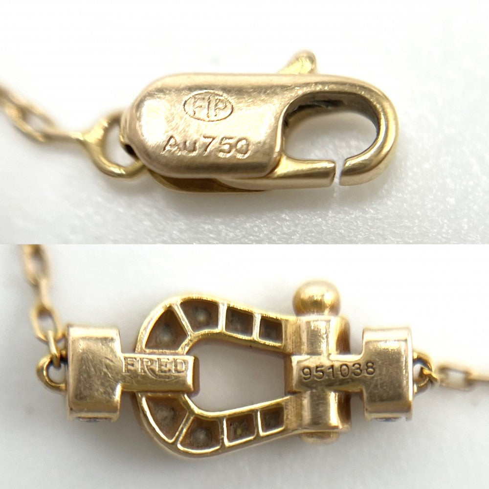 【開店SALE】 FRED フレッド ブレスレット フォース10 ジュエリー アクセサリー スモール フルダイヤモンド Au750 PG K18ピンクゴールド ダイヤモンド 6B0224 レディース 約1.9g【中古品】