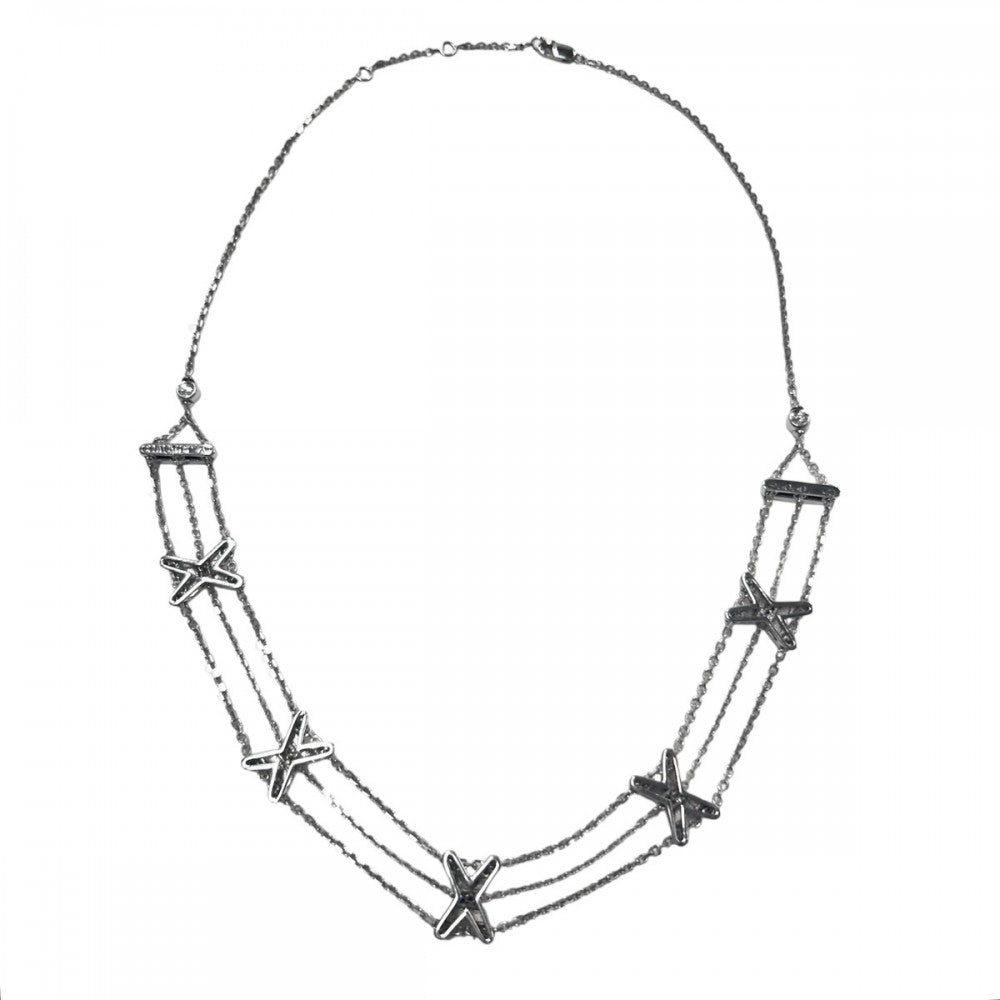 Chaumet ショーメ ネックレス マルチリアン ジュエリー アクセサリー ダイヤモンド シルバー レディース 約21g【中古品】
