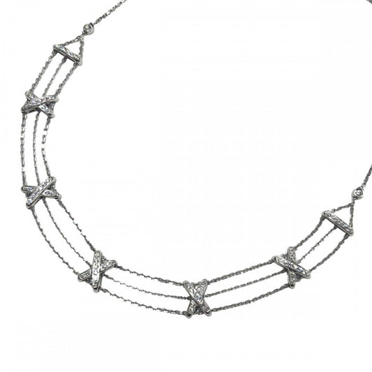 Chaumet ショーメ ネックレス マルチリアン ジュエリー アクセサリー ダイヤモンド シルバー レディース 約21g【中古品】