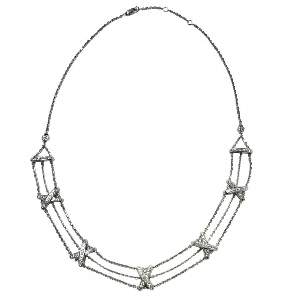 Chaumet ショーメ ネックレス マルチリアン ジュエリー アクセサリー ダイヤモンド シルバー レディース 約21g【中古品】