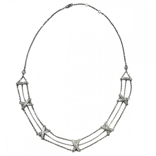 Chaumet ショーメ ネックレス マルチリアン ジュエリー アクセサリー ダイヤモンド シルバー レディース 約21g【中古品】