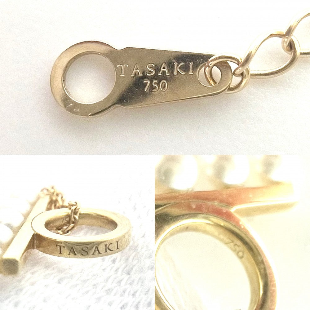 TASAKI タサキ ネックレス バランスチャームペンダント アクセサリー ジュエリー 18金 Au750 YG 真珠 K18イエローゴールド パール1.4mm ゴールド レディース 約2.3g【中古品】