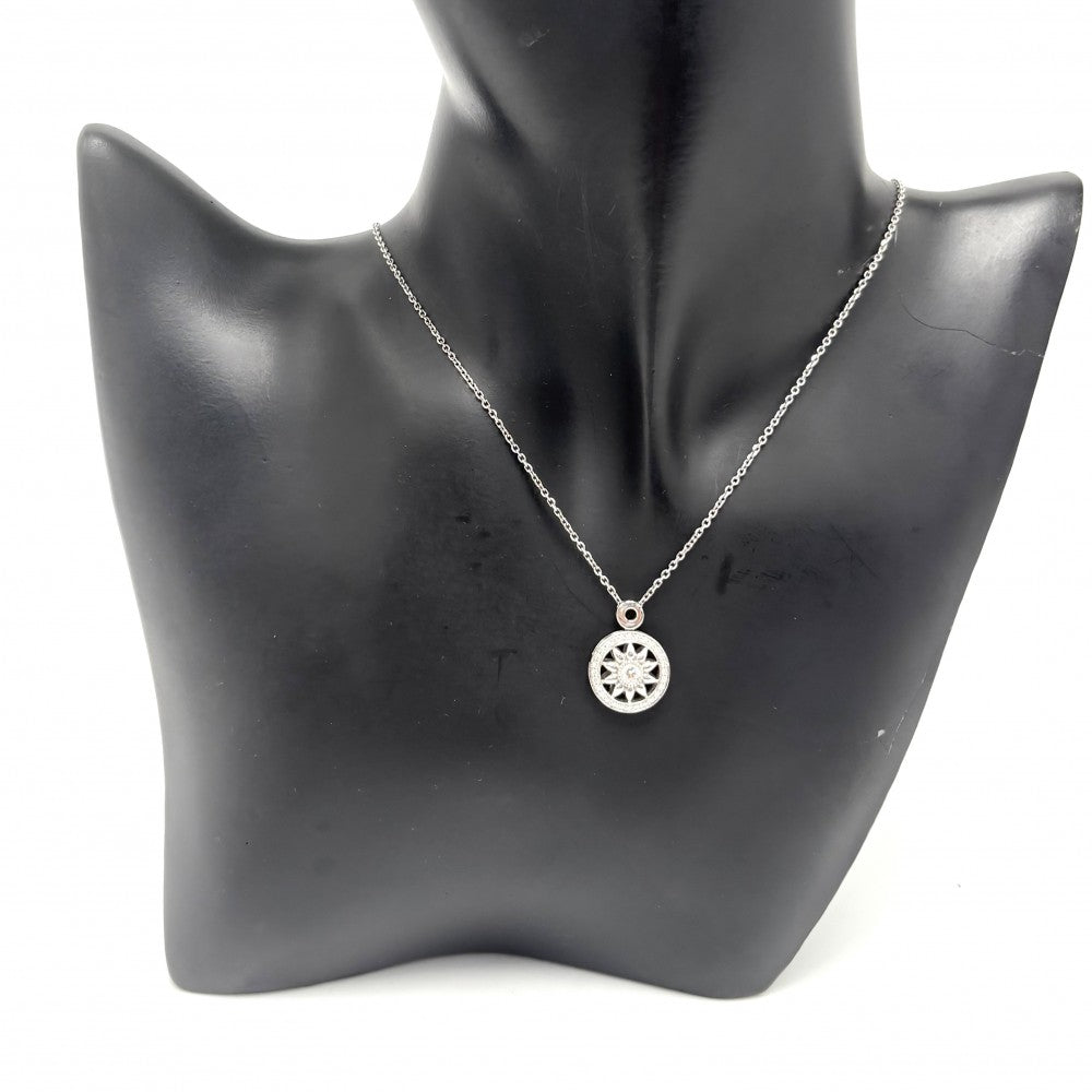 HARRY WINSTON ハリーウィンストン ネックレス ウィンストン ゲート ペンダント ロゼットモチーフ Pt950プラチナ ダイヤモンド0.13ct PEDPRD1MWG レディース 約8.5g【中古品】