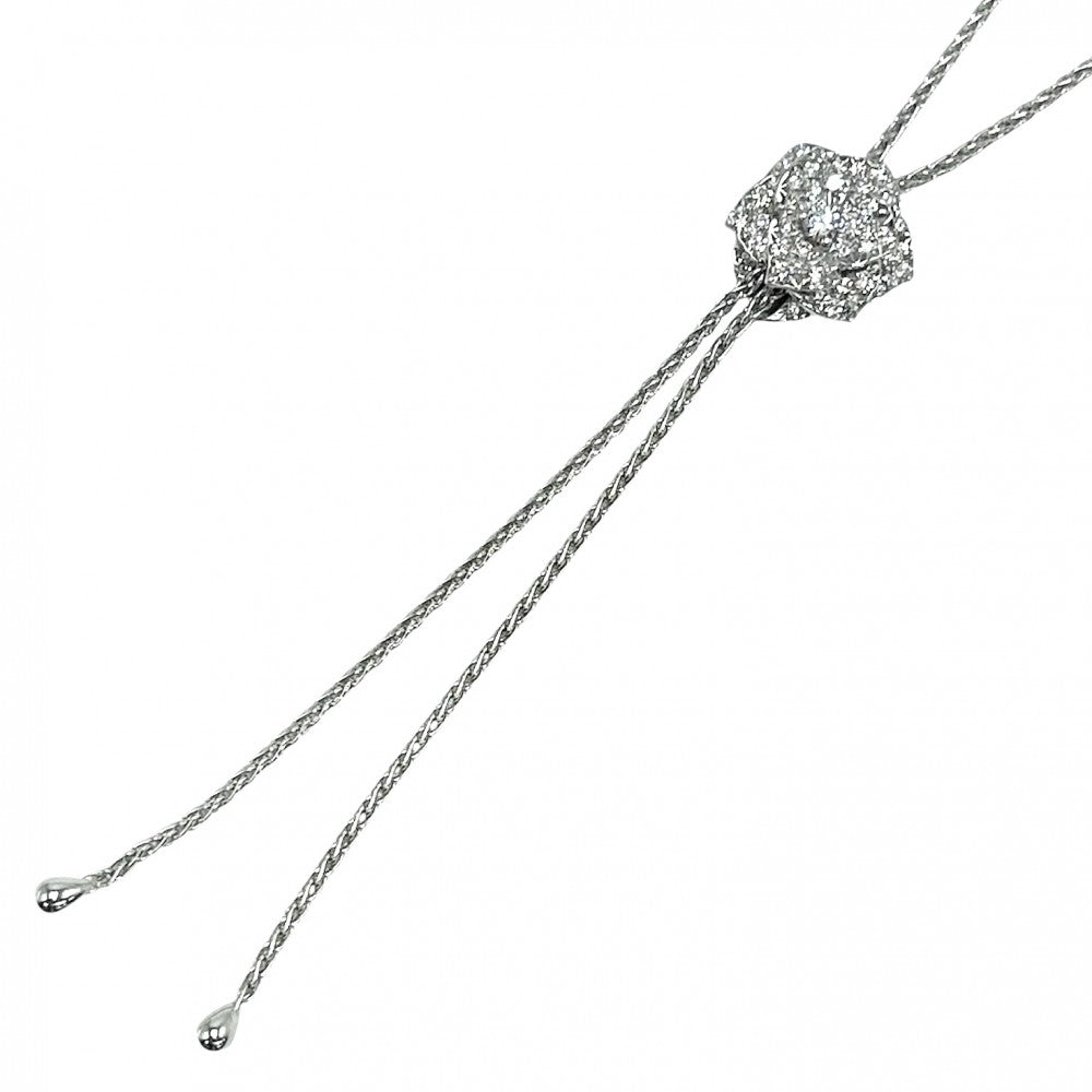 PIAGET ピアジェ ネックレス ローズペンダントネックレス ジュエリー アクセサリー Au750 18金WG K18ホワイトゴールド ダイヤモンド シルバー レディース 約17.2g【中古品】