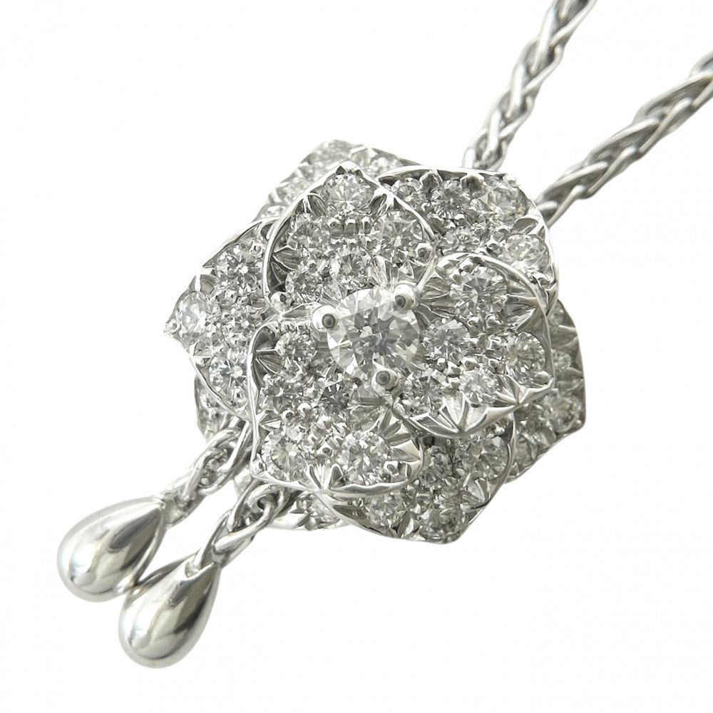 【開店SALE】 PIAGET ピアジェ ネックレス ローズペンダントネックレス ジュエリー アクセサリー Au750 18金WG K18ホワイトゴールド ダイヤモンド シルバー レディース 約17.2g【中古品】