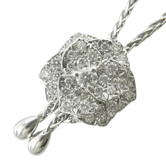 【開店SALE】 PIAGET ピアジェ ネックレス ローズペンダントネックレス ジュエリー アクセサリー Au750 18金WG K18ホワイトゴールド ダイヤモンド シルバー レディース 約17.2g【中古品】