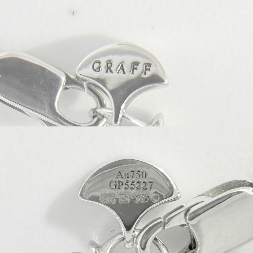 【開店SALE】 GRAFF グラフ ネックレス ダブル バタフライ シルエット ペンダント ジュエリー アクセサリー 18金WG Au750 K18ホワイトゴールド ダイヤモンド0.53ct レディース 約5.1g【中古品】