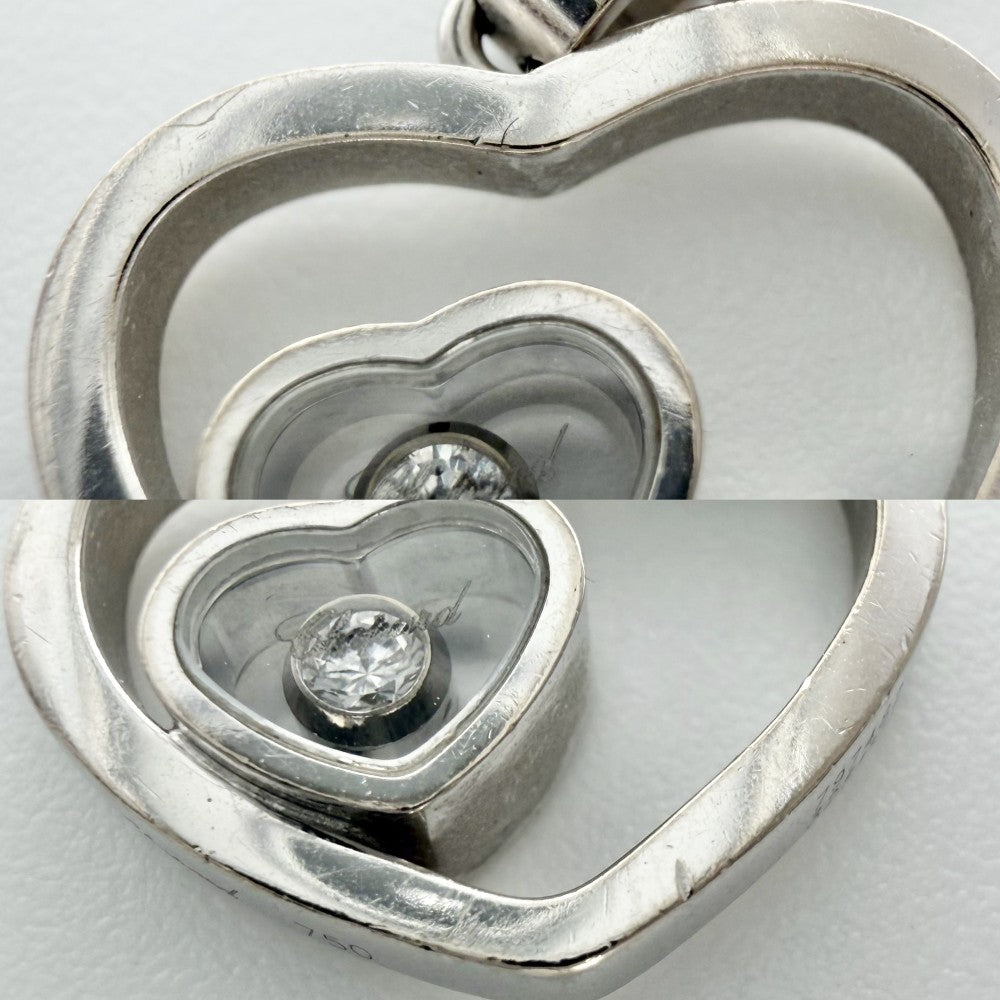 Chopard ショパール ネックレス ハッピーダイヤ ジュエリー アクセサリー Au750 18金WG K18ホワイトゴールド ダイヤモンド0.10ct レディース 約7.2g【中古品】