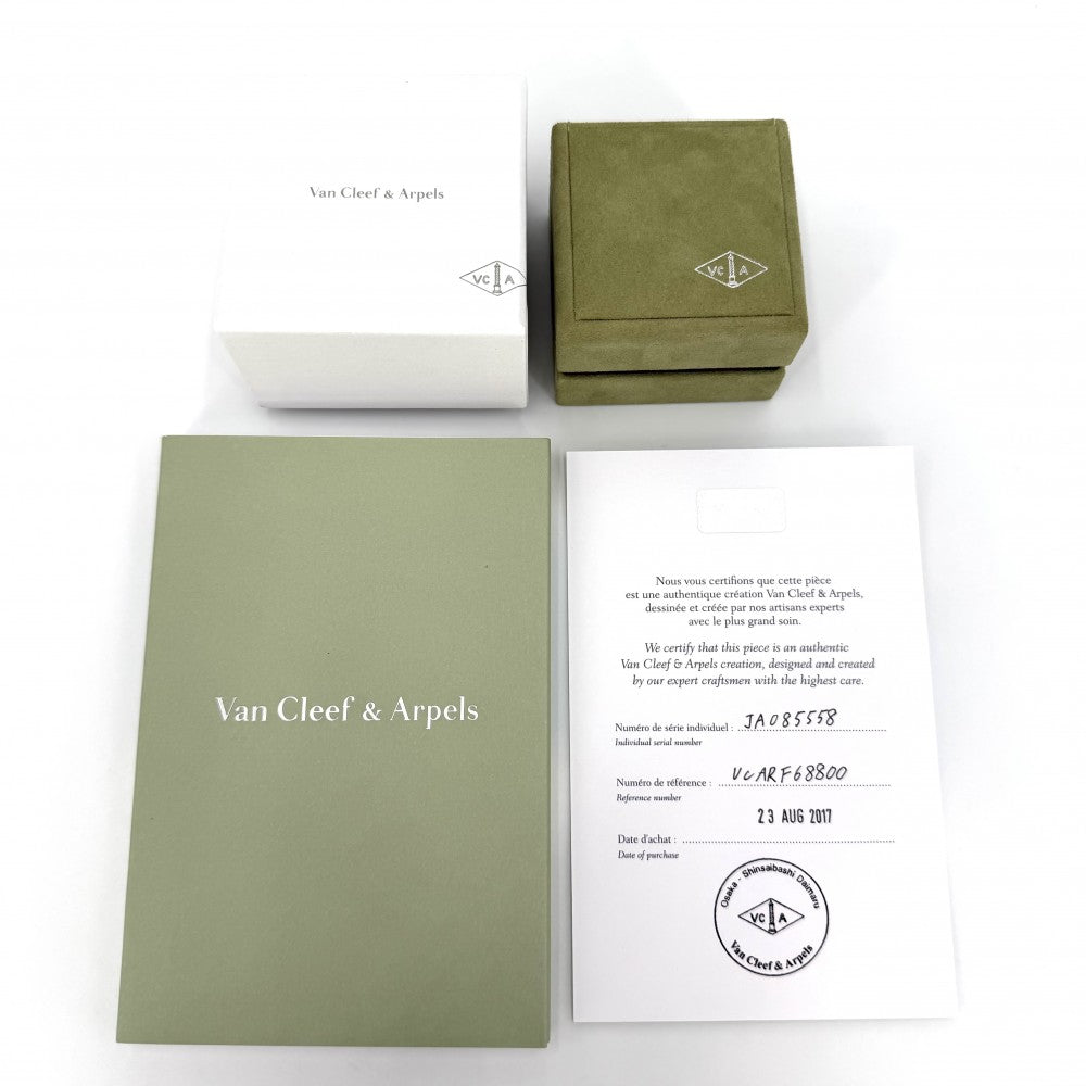 Van Cleef & Arpels ヴァンクリーフ＆アーペル ブレスレット スウィートアルハンブラ アクセサリー ジュエリー 18金YG Au750 K18イエローゴールド マザーオブパール VCARF68800 ホワイト 白 ゴールド金具 レディース 約1.9g【中古品】