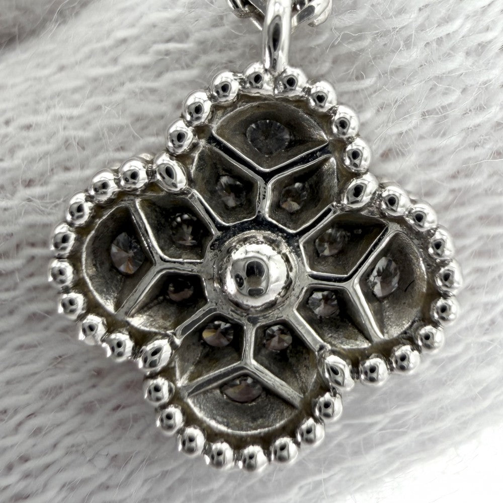Van Cleef & Arpels ヴァンクリーフ＆アーペル ネックレス スウィートアルハンブラ ジュエリー 18金WG K18ホワイトゴールド ダイヤモンド VCARO85900 レディース 約3.4g【中古品】