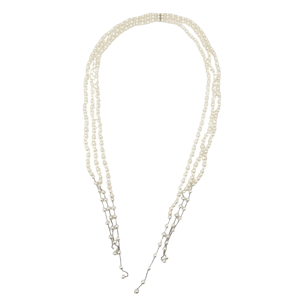 TASAKI タサキ ネックレス ラリエット ナイアガラ ジュエリー アクセサリー 18金 WG K18ホワイトゴールド パール約0.6mm ホワイト 白 レディース 約170.6g【中古品】