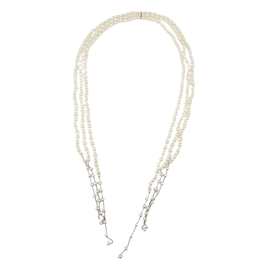 TASAKI タサキ ネックレス ラリエット ナイアガラ ジュエリー アクセサリー 18金 WG K18ホワイトゴールド パール約0.6mm ホワイト 白 レディース 約170.6g【中古品】