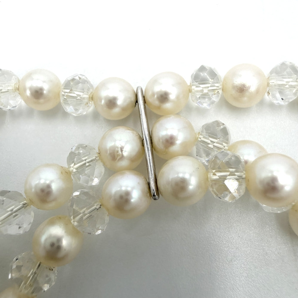 TASAKI タサキ ネックレス ラリエット ナイアガラ ジュエリー アクセサリー 18金 WG K18ホワイトゴールド パール約0.6mm ホワイト 白 レディース 約170.6g【中古品】