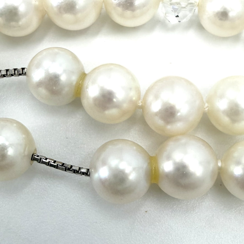 TASAKI タサキ ネックレス ラリエット ナイアガラ ジュエリー アクセサリー 18金 WG K18ホワイトゴールド パール約0.6mm ホワイト 白 レディース 約170.6g【中古品】